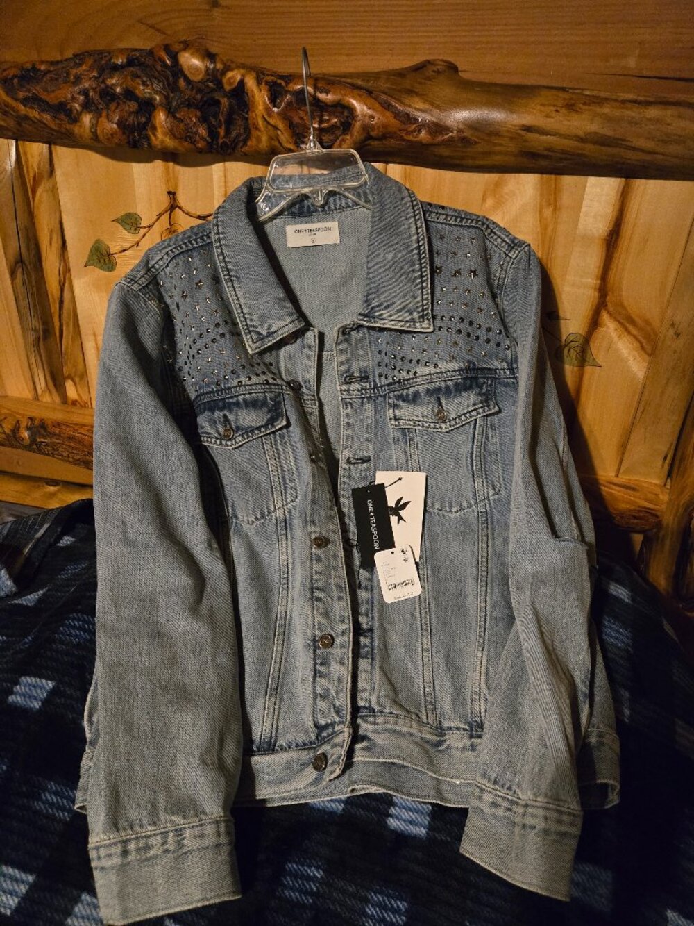 Free People Exclusive OneTeaspoon Denim Trucker Jacket L Like New